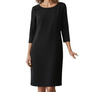 JG HOOK Black 3/4 Sleeves Sheath Dress with Back Zipper - Size 8P